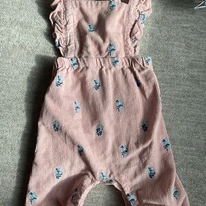 Pink Ruffled corduroy Kids Overalls